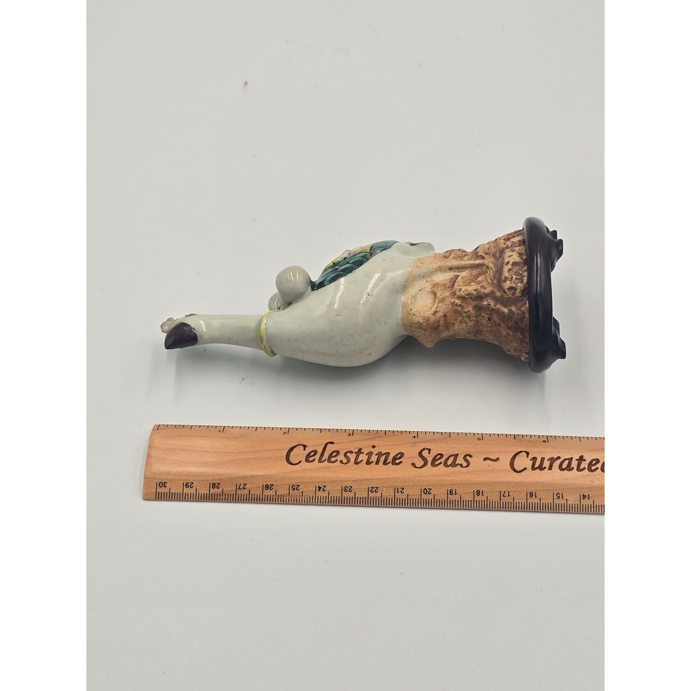 Vintage 1970s Chinese Famille Rose Porcelain Stork Figurine Bird with Box #120 - Picture 14 of 14